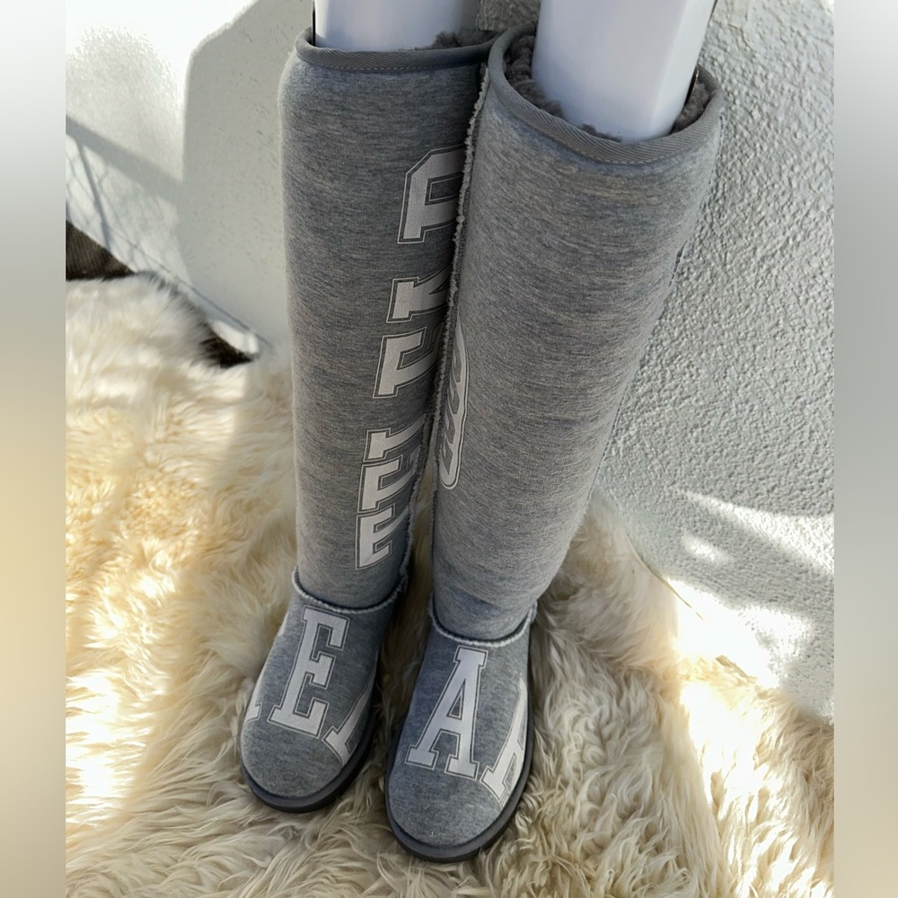 UGG x Telfar Cozy Gray Fleece-Lined Boots New Without Box W7